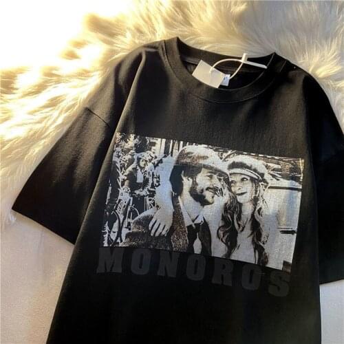 100%Cotton Vintage High Street Lovers Print T Shirts Women Ropa Plus Size Mujer Y2k Aesthetic 2021 Fashion Summer Tops New Basic