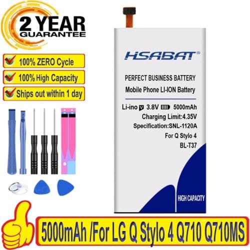 100% Original HSABAT 4300mAh BL-T37 Battery For LG Q Stylo 4 Q710 Q710MS LM-Q710CS LM-Q710MS