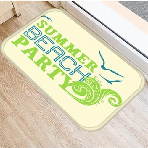 40x60cm Cute Diy Print Floor Mat Bathroom Ground Mat Slip Door Bath Pad Rug Letter Summer Green Color