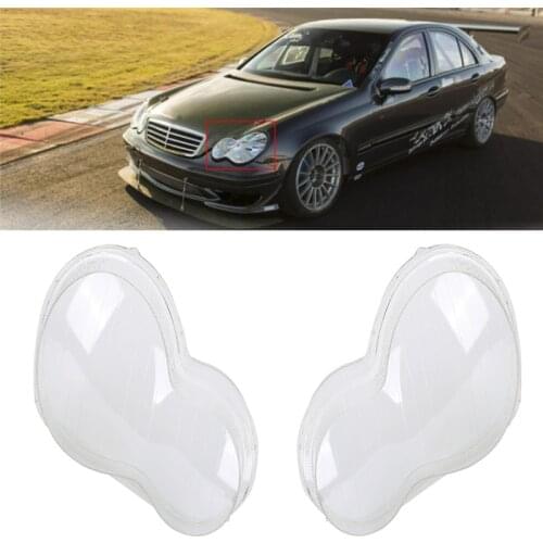 Car headlamps glass Headlight Lens Shell Left & Right Side Cover Transparent Housing For Mercedes Benz W203 C-Class 2000-2004