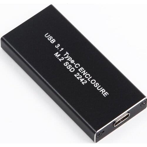 Free Shipping New Arrival Hdd Enclosure USB 3.1 Type-C USB-C to NGFF M.2 B Key SSD 2242 Adapter Card Enclosure