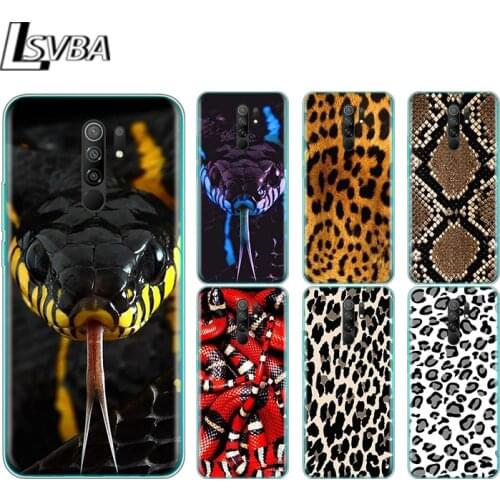 Snake Leopard Print Silicone Cover For Xiaomi Redmi Note 9 9A 9AT 9C 9S Pro Max 9T 8T 8 7 6 5 Pro 5A 4X 4 Phone Case