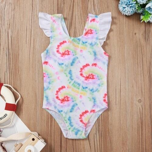 Toddler Kids Baby Girls Bunny Print One-Piece Swimwear Swimsuit Beachwear Star kid swimsuit 2~16Y Girl One-piece Swimsuit