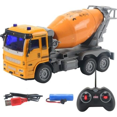 Kids 4 Channels Remote Control Engineering Vehicle Model Set Concrete Mixer Toy