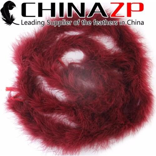 CHINAZP Factory Good Quality 20g 20yards/lot Dyed Burgundy Turkey Marabou Feather Boa