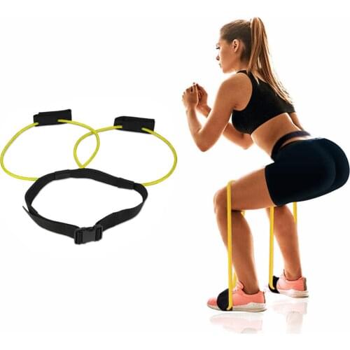 Fitness Resistance Band Home Gym Hip Leg Workout Exercise Stretch Strap with Adjustable Waist Belt