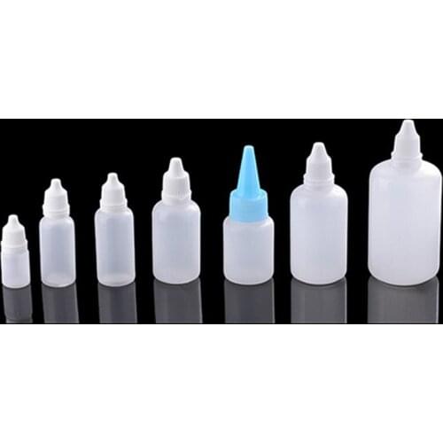 5Pcs 5/15/20/30/50/100ml Empty Squeezable Eye Dropper Sample Eyes Drop Refillable Bottle Plastic Empty Cosmetic Containers