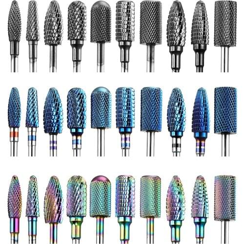 Nail Drill Bits 1 Pcs Rainbow Tungsten Steel Electric Nail Polisher Polishing Accessory To Remove Acrylic Gel Nail Polish