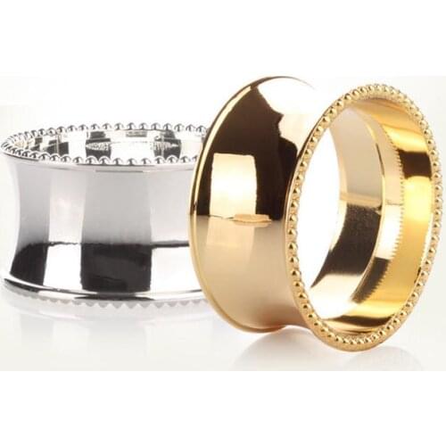 Hot Sale Gold Silver Napkin Rings Shiny Metal Napkin Rings for Hotel Wedding Banquet Table Decoration SN1389