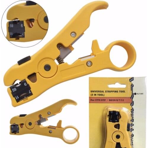 1PC Yellow Rotary Coaxial Cable Wire Cutter Stripping Tool RG59 RG6 RG7 RG11 Stripper