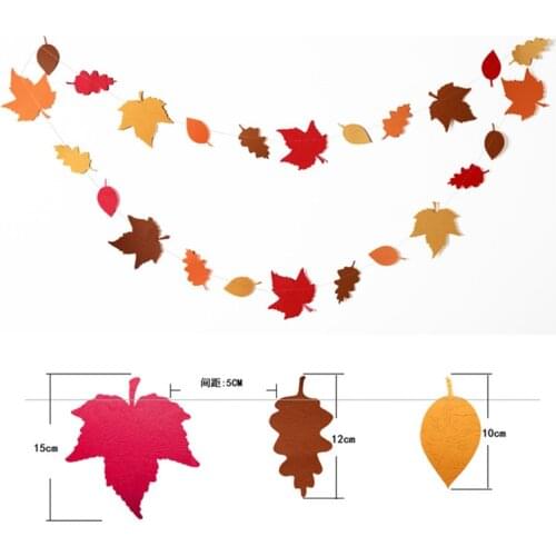 Artificial Plants Maple Leaf Garland Paper Banner Fake Foliage Handmade for Home Decor Autumn Wedding Decor Wreath Fake Plants