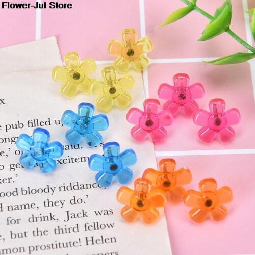 12pcs Bulletin Boards Star/Flower Shape Push Pins Thumb Tacks Wall Tacks Decorative For Cork Board Home And Office Supplies