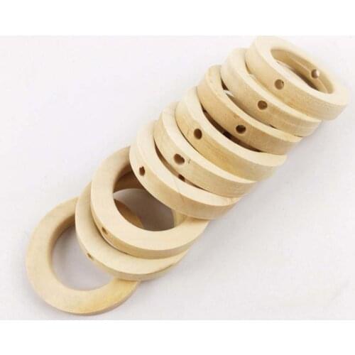 25*8MM Baby Nursing Accessories 20PCS Unpainted Handmade Ring With Hole Jewelry For DIY Wooden Child Toy Wood Chewable Teething