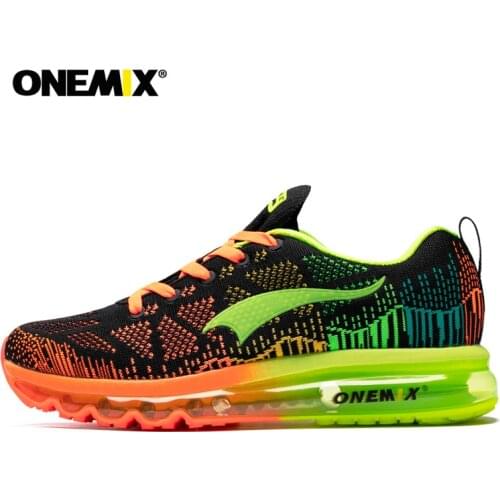 ONEMIX Men Cushion Running Shoes Breathable Air-Knit Athletic Trainers Light Outdoor Sport Shoes Trainers Casual Sneakers