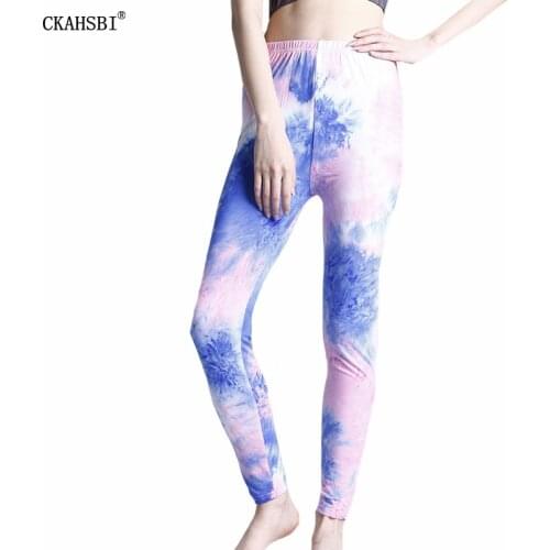 CKAHSBI High Waist Push Up Tie-dye Ink Women Fitness Running Gym Ygga Pants Energy Leggings Sport Girl Workout Stretch Trousers
