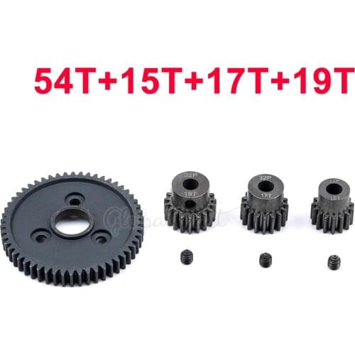 32P Steel Metal Spur Gear 54T / 15T 17T 19T Motor Pinion Gears for Traxxas Slash 4x4 Stampede 4x4 VXL Rustler 4X4 E-Revo T-Maxx