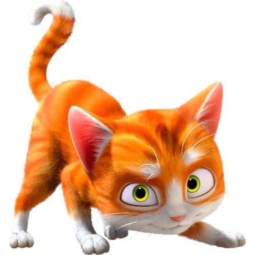 Cartoon Car Sticker Cute Cat Funny Car-styling Decals Motorcycle Decals Car Window Stickers Waterproof Vinyl PVC 19.8cm X 21.5cm