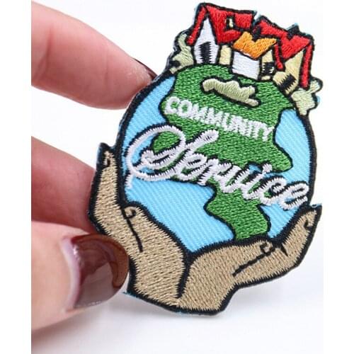 Cartoon Environmental Protect Earth Embroidery Patches Appliues for Clothes Diy Common Home Earth Coat Hats Decor