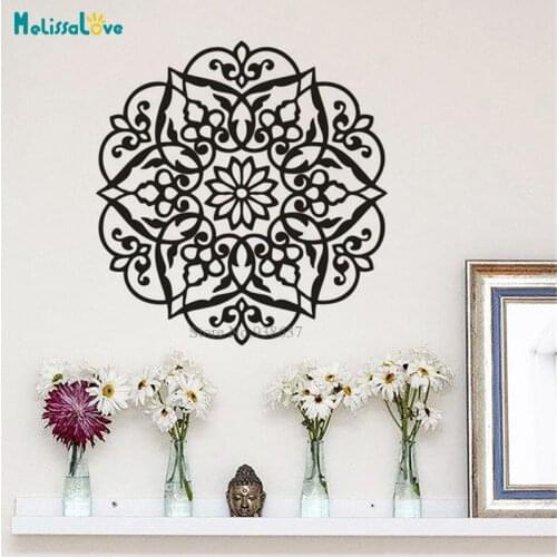 Mandala Pattern Bohemian Style Yoga Stickers Flower Decal Bedroom Decor Living Room Home Decals Vinyl Wallpaper Poster BA696