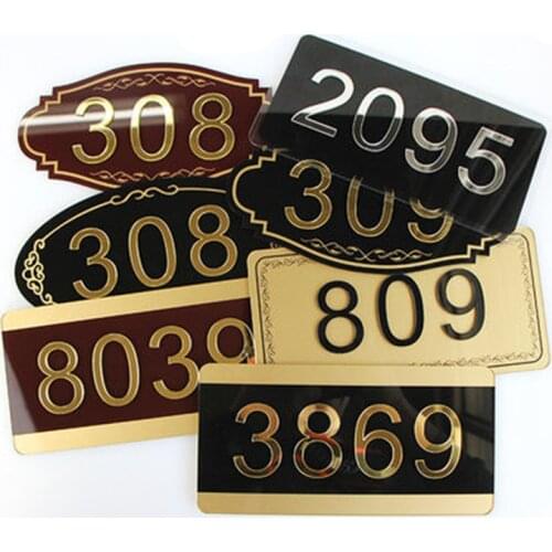 Modern House Numbers Acrylic Home Hotel Room Apartment Door Number Plate Creative Signage Customization Address Plaque