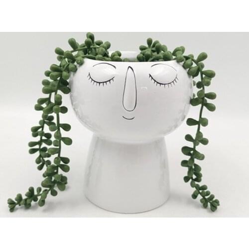 Nordic Style Art Portrait Face Flower Pot Home Decoration Accessories Modern CeramicsVase Table Flowerpot Planters Container