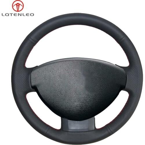 LQTENLEO Black Artificial Leather Steering Wheel Cover For Dacia (Renault) Duster 2010-2016 Sandero Lodgy Logan Dokker 2012-2017