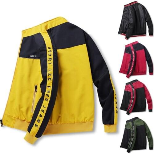 Autumn Winter Jacket Male Two Sides Wear Sportswear Coat Slim Fit Outwear Mens Simple Style Streetwear Casual Jackets Plus Size