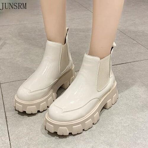 Autumn Winter Women Chelsea Boots Waterproof Ankle Boots Girl Flat Platform boots Spring Booties
