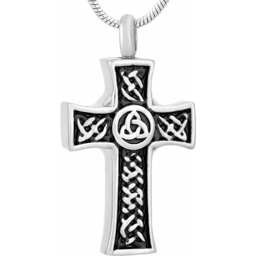 IJD9755 Cross Urn Necklace 316L Stainless Steel Cremation Jewelry For Cremated Remains Memorial Locket Necklace Hold Ashes