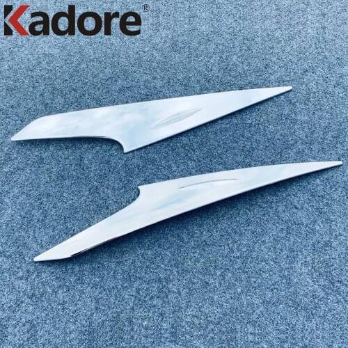 Front Headlight Head Light Lamp Cover Trim Strip For Toyota Yaris Cross Hybrid 2020 2021 ABS Chrome Car Styling Accessories 2pcs