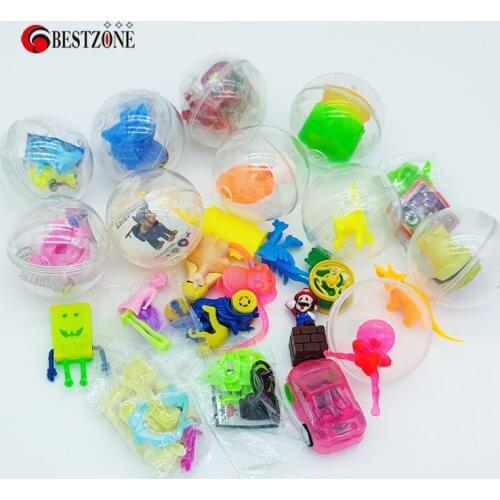 20Pcs/Lot D50MM Plastic PS Toy Capsules Surprise Ball Clear Transparent With Inside Different Figures For Dolls Vending Machine