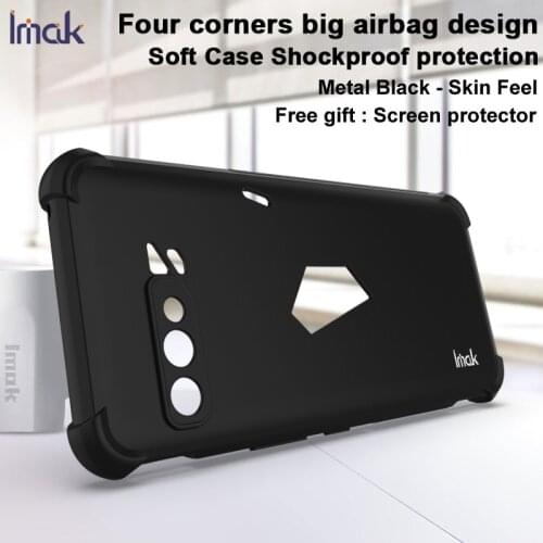 For Asus ZS661KS ROG Phone 3 Strix IMAK Airbag Surrounded Protection Shockproof Case Clear Soft TPU Case Dropresistance Clear