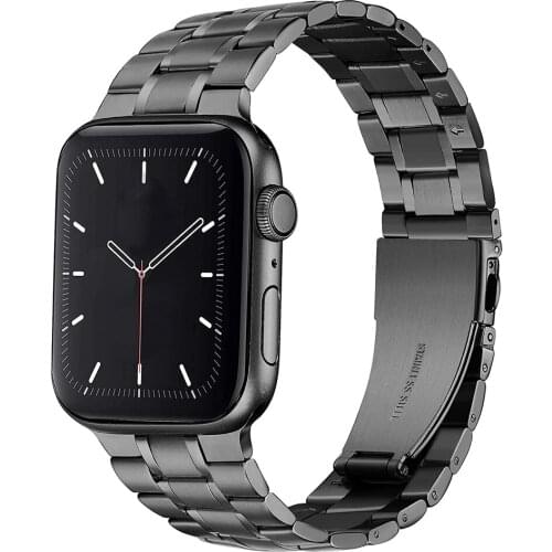 For Apple Watch Band 44mm 40mm Upgraded Version Solid Stainless Steel Strap Business Replacement iWatch Series 5 Wrist Bracelet