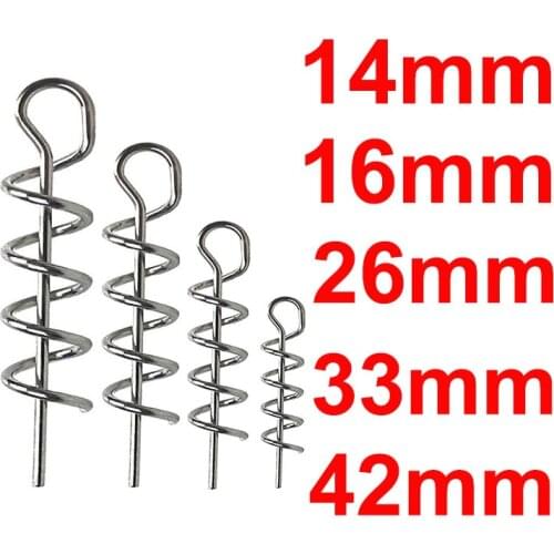 20 or 40 or 100 pcs Fishing pins Spring Twist Lock Fishing Screw Centering Pin Fixed Latch Needle for Soft Lure Bait Worm