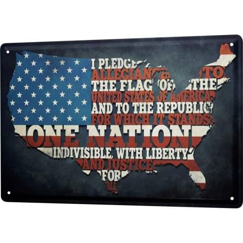 SINCE 2004 Tin Sign Metal Plate Decorative Sign Home Decor Plaques Retro Pledge of Allegiance