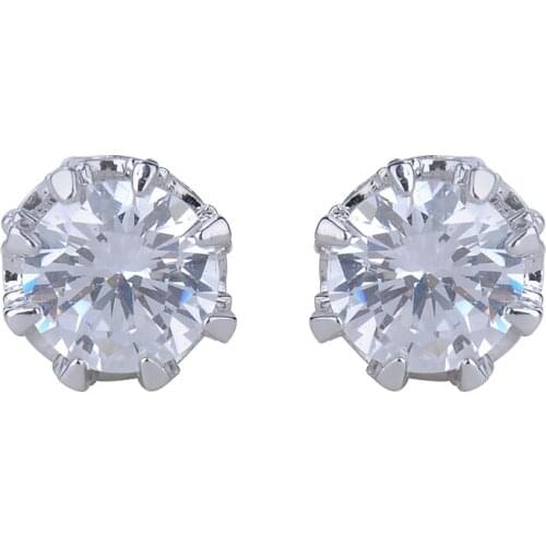 2016 Women men unisex classic AAA+ CZ stud earrings white gold color hearts and arrows STUD earrings GLE1010