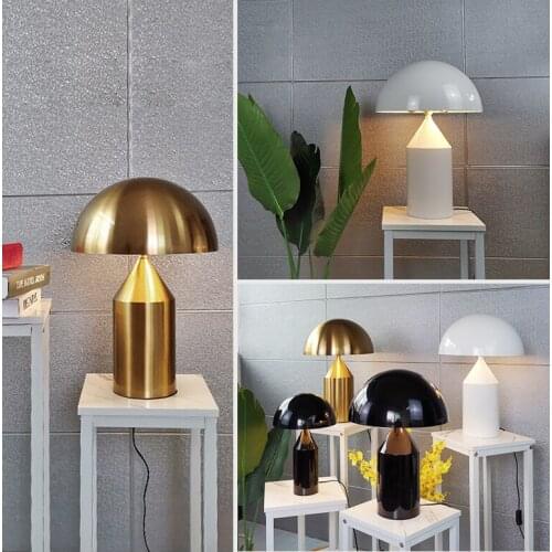 Modern Led Table Lamp Decoration Table Light Metal Mushroom Table Light E27 White Black Gold Good Quality Indoor Home Light
