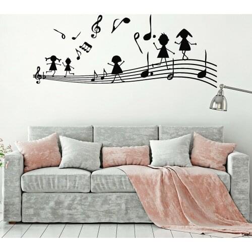 Vinyl Wall Decal Music Notes Musical Keys Wall Stickers Music Wall Decor for Kids Room Decoraton Stickers Removable Mural C741