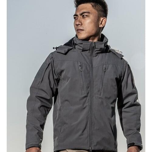 Military Fans Tactical Jacket Mens Winter Warm Windproof Hooded Coat Outdoor Hiking Sports Army Training Tactics Cotton Clothing