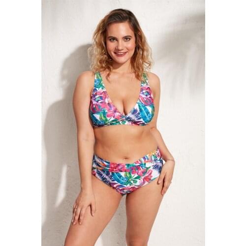 Ola Chicas Plus Size Bikini Set 2021 New Fashion Swimwear Quick Drying Swimsuit For Women Large To 4xl Bathing Suit