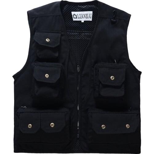 Multi-Pocket Outdoor Photography Fly Fishing Breathable Vest Men Sports Hiking Camping Climbing Canvas Mesh Sleeveless Waistcoat