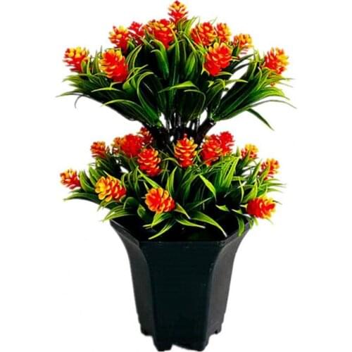 1 set of Artificial Flowers Multi-color Realistic Simulation Bouquet Fake Plants Potted Garden Desk Greening Decoration