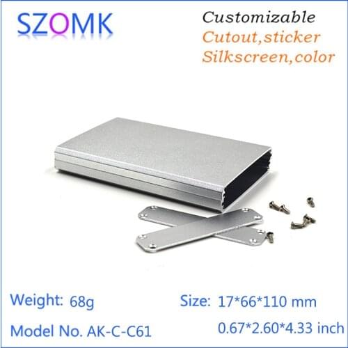 1 pc, 17*66*110mm split type electronics box aluminum small enclosure for GPS tracker switch box aluminum control enclosure