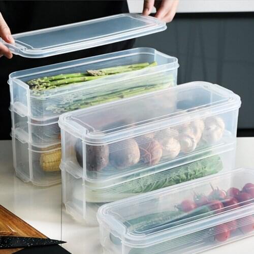 1pc Multifunctional Refrigerator Food Storage Bins Dry Goods Containers with Lid for Kitchen Fridge Cabinet Freezer Storage Box