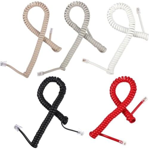 10pcs Universal Telephone Handset Cord Coiled Telephone Cord Telephone Accessory (Random Color)