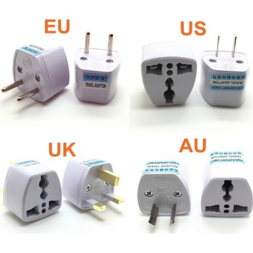 20pcs Universal Travel US UK AU EU Transfer To EU US UK AU Plug Wall AC Power Charger Outlet Adapter Converter Socket