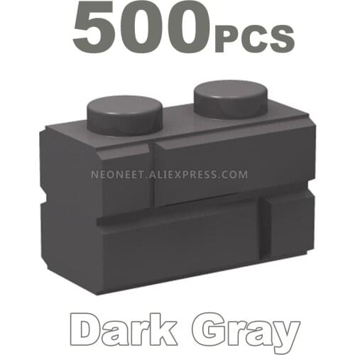 300/500PCS Dark Gray 1x2 Bricks Wall Brick Building Blocks Minifigues Mega 98283 6000066 DIY MOC My City Street Houses Castle