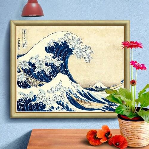 5d diy diamond painting scenery full square round diamond embroidery Ocean Waves rhinestones mosaic pattern home decoration CV39
