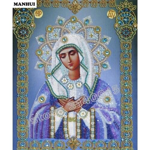 Diamond Mosaic Painting Cross Stitch Holy mother Full Square Decorative Diy Diamond Embroidery Portrait Home Decoration BEF215