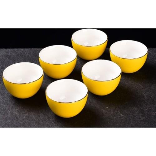 Teacup Ceramic Kung Fu Tea Set Six-piece Water Cup Household Goods Tea Cup Miao Jinbei Small Home Exquisite Office Supplies